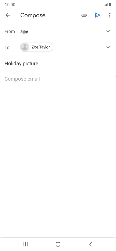 Press the text input field and write the text for your email. Press the text input field and write the text for your email.