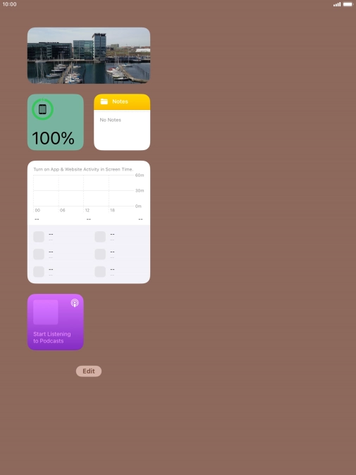Press and hold the required widget until a pop-up menu is displayed. Press and hold the required widget until a pop-up menu is displayed.
