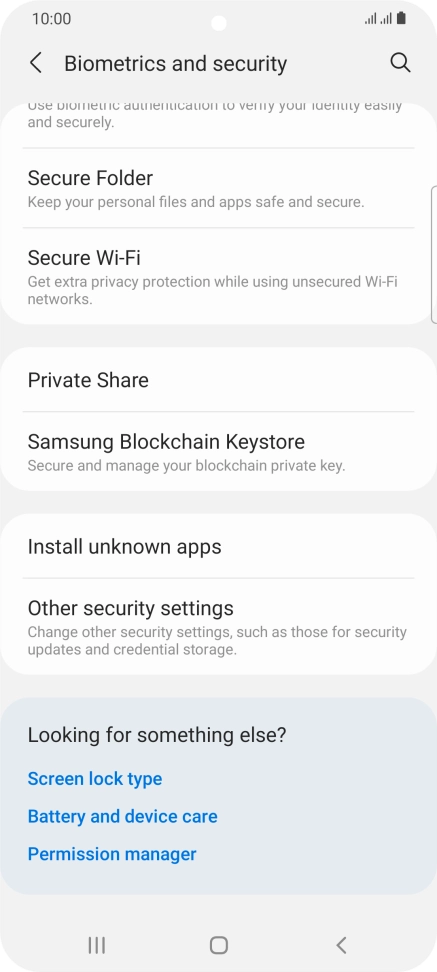 Press Other security settings. Press Other security settings.