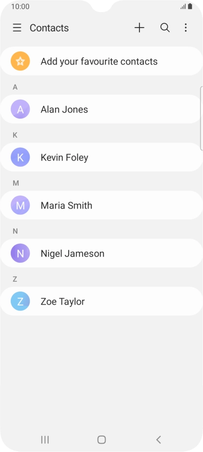 Press the new contact icon. Press the new contact icon.