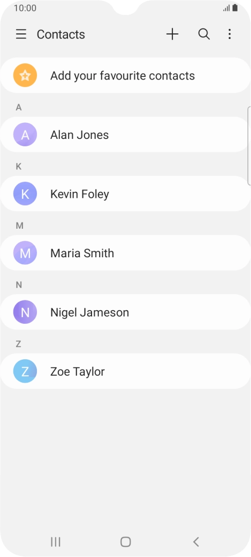 Press the new contact icon. Press the new contact icon.