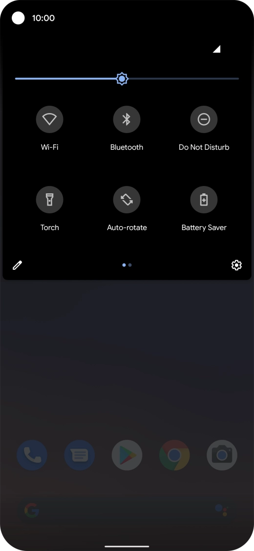 Press the settings icon. Press the settings icon.