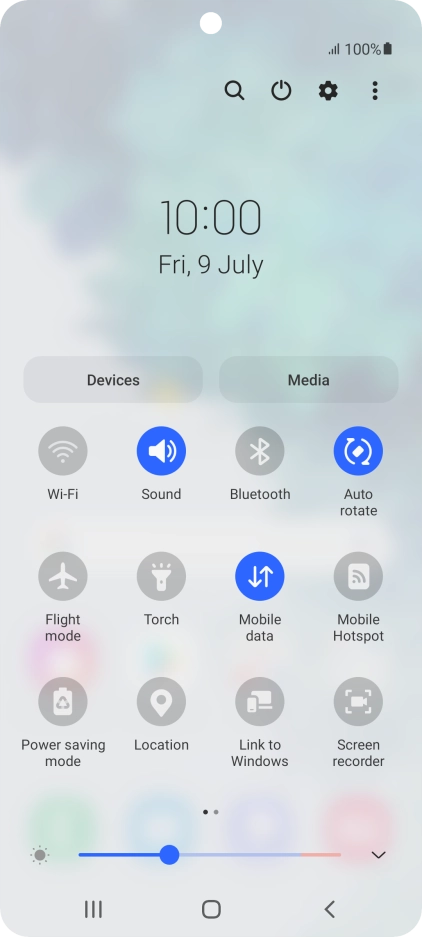 Press the settings icon. Press the settings icon.