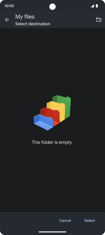 To create a new folder, press the new folder icon and follow the instructions on the screen to create a new folder. To create a new folder, press the new folder icon and follow the instructions on the screen to create a new folder.