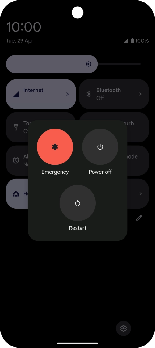 Press Power off. Press Power off.