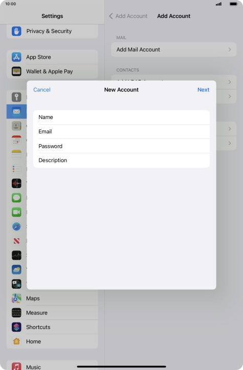 Press Description and key in the required name. Press Description and key in the required name.