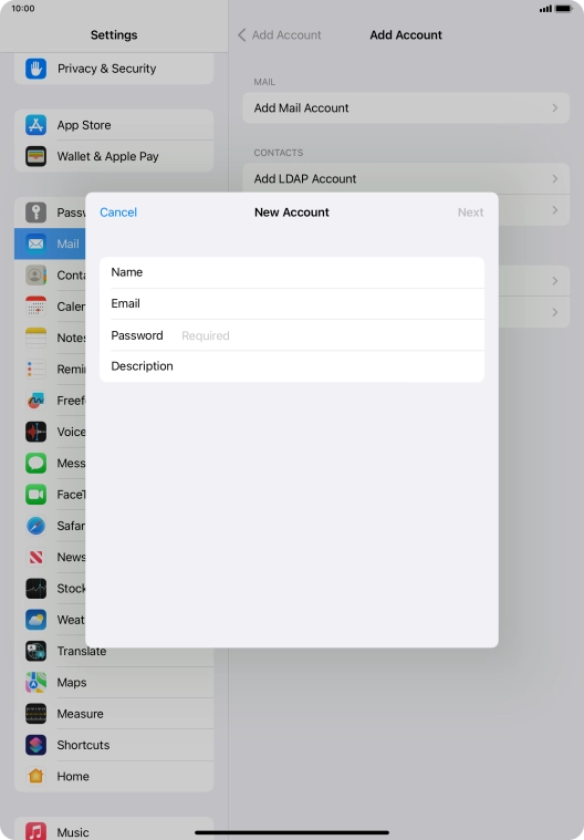 Press Password and key in the password for your email account. Press Password and key in the password for your email account.