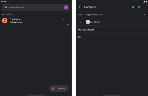 Press the attachment icon. Press the attachment icon.
