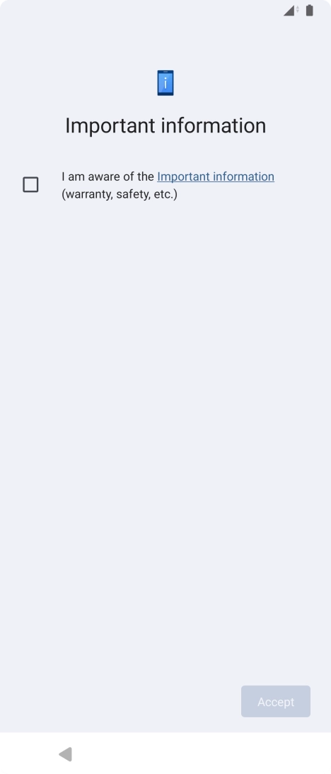 Press the field to accept the terms and conditions. Press the field to accept the terms and conditions.