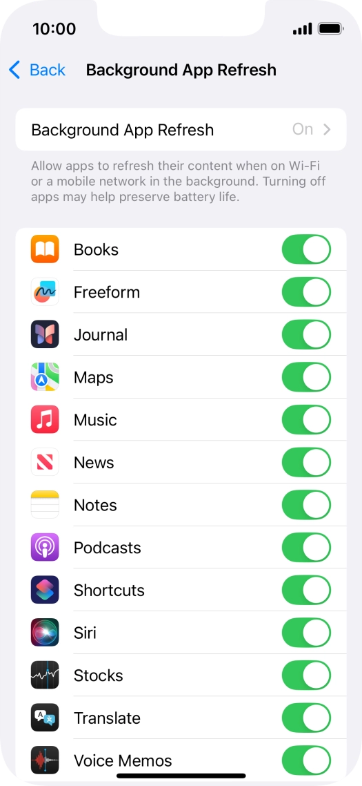 Press Background App Refresh. Press Background App Refresh.