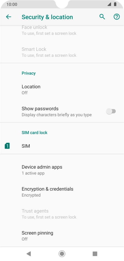 Press the name of the SIM. Press the name of the SIM.