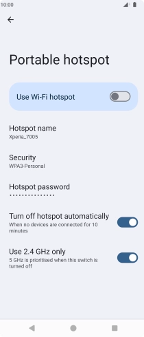 Press Hotspot password. Press Hotspot password.