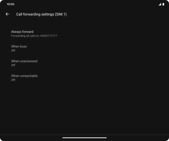 Press the required divert type. Press the required divert type.