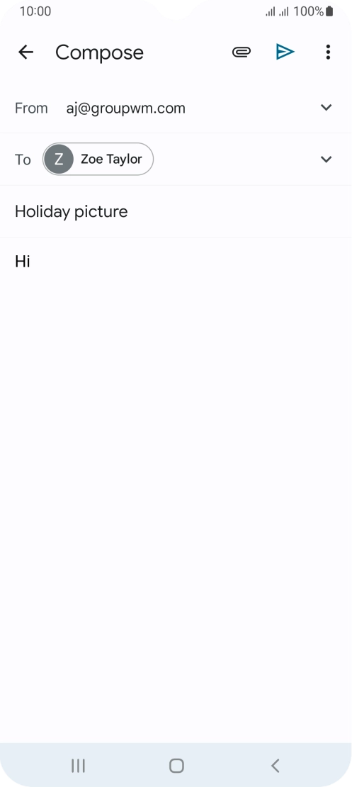 Press the attachment icon. Press the attachment icon.