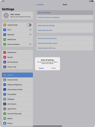 Press Reset. Press Reset.