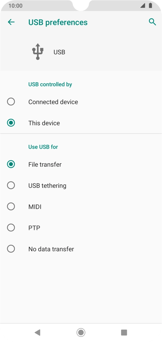 Press File transfer. Press File transfer.