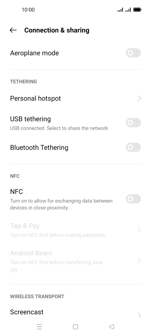 Press Personal hotspot. Press Personal hotspot.