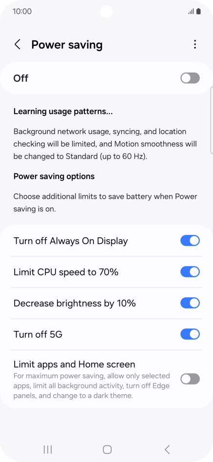 Press the indicators next to the required settings. Press the indicators next to the required settings.