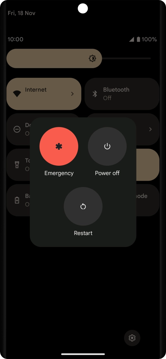 Press Power off. Press Power off.