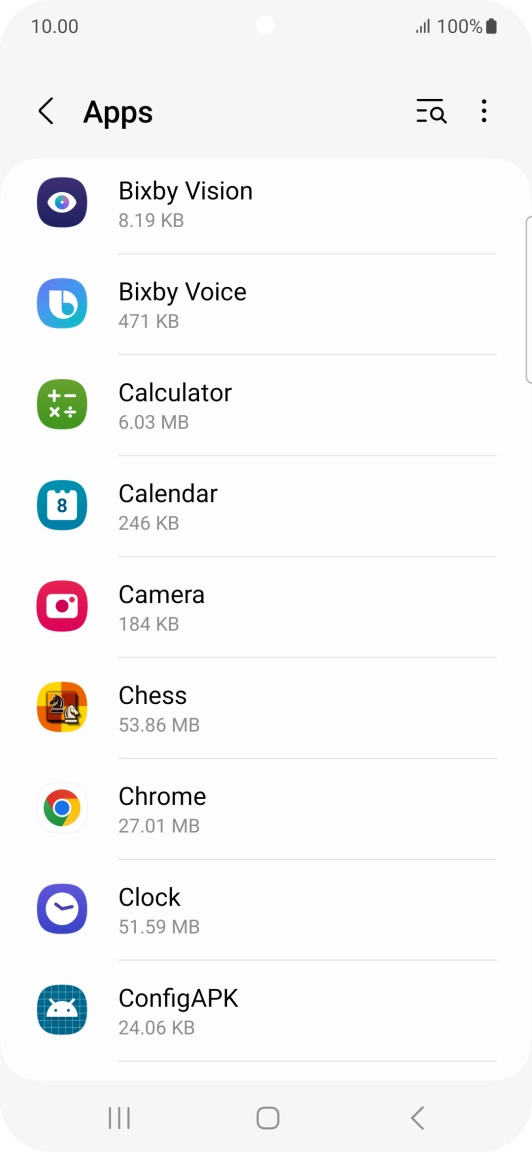 Press the required app. Press the required app.