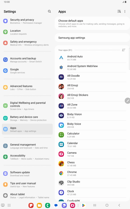 Press the required app. Press the required app.