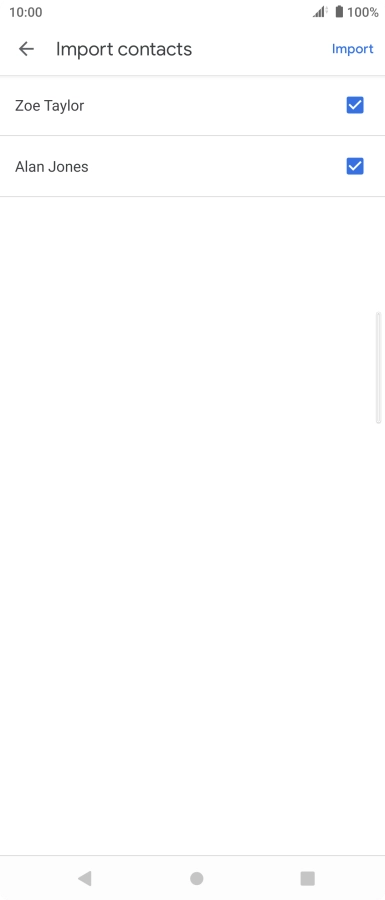 Press the fields next to the required contacts. Press the fields next to the required contacts.