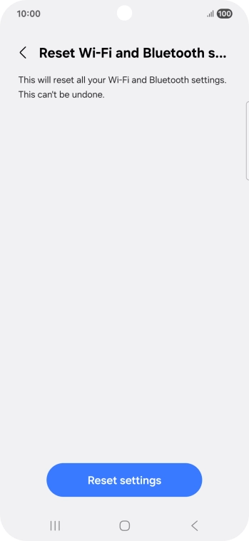 Press Reset settings. Press Reset settings.