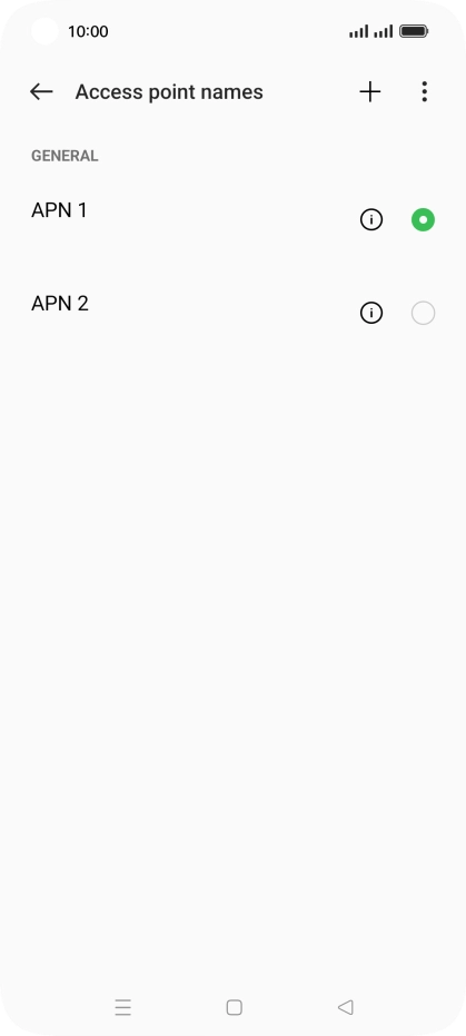 Press the field next to the data connection to activate it. Press the field next to the data connection to activate it.
