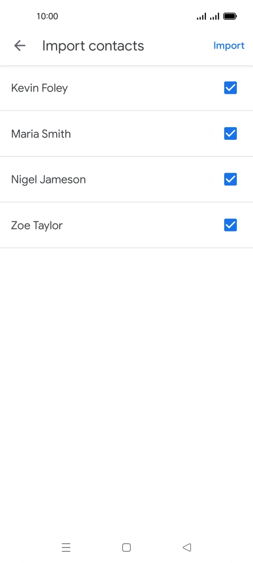 Press the fields next to the required contacts to select them. Press the fields next to the required contacts to select them.