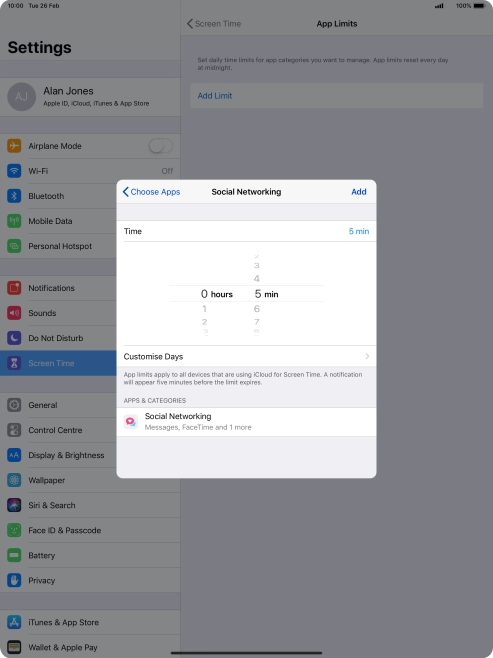 Press Customise Days. Press Customise Days.