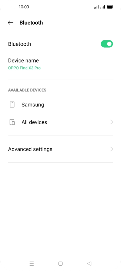 Press the required Bluetooth device and follow the instructions on the screen to pair the device with your phone. Press the required Bluetooth device and follow the instructions on the screen to pair the device with your phone.