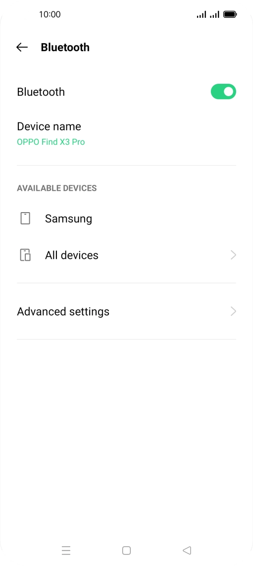Press the required Bluetooth device and follow the instructions on the screen to pair the device with your phone. Press the required Bluetooth device and follow the instructions on the screen to pair the device with your phone.