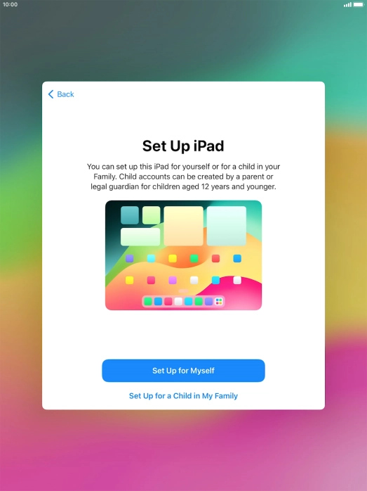 Press Set Up for Myself. Press Set Up for Myself.