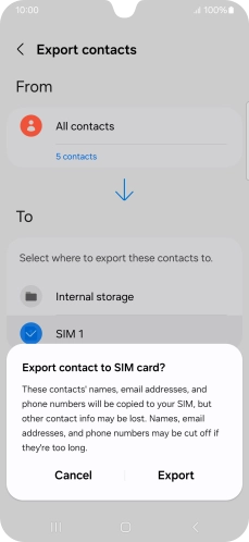 Press Export. Press Export.