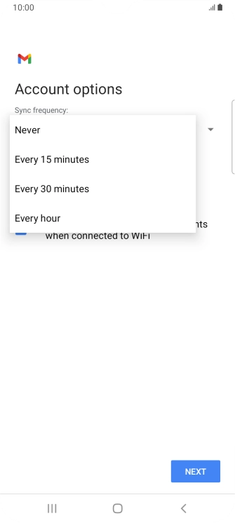 Press the required setting. Press the required setting.