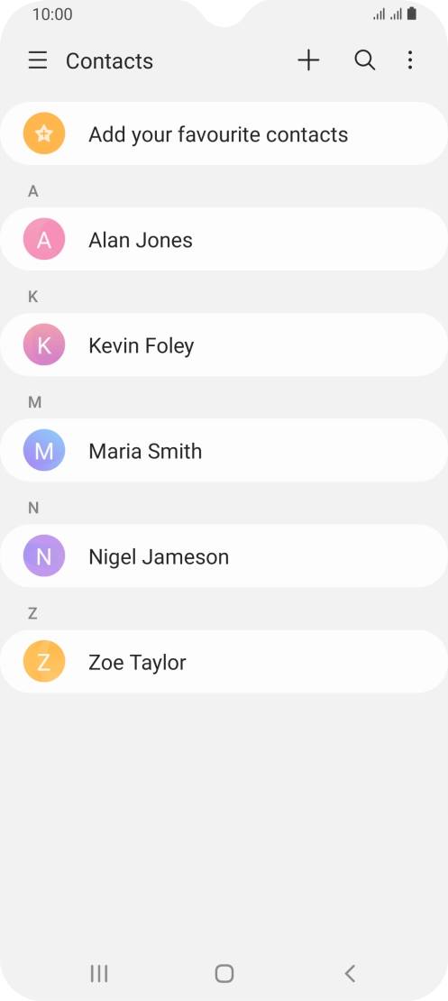 Press the new contact icon. Press the new contact icon.