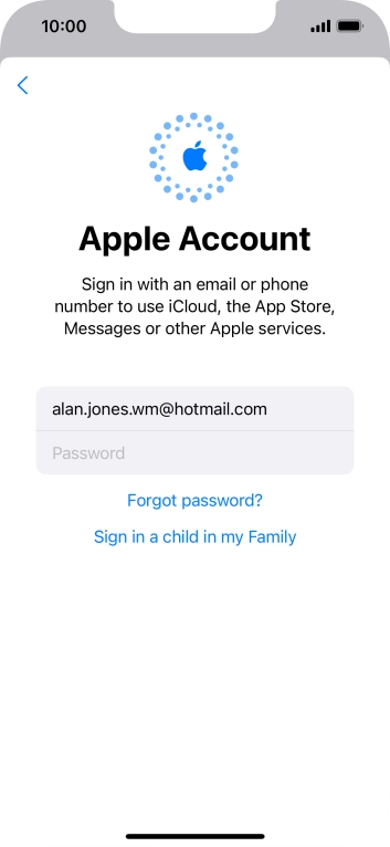 Press Password and key in the password for your Apple ID. Press Password and key in the password for your Apple ID.