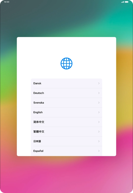 Press the required language. Press the required language.
