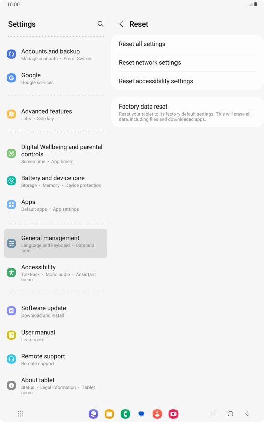 Press Factory data reset. Press Factory data reset.