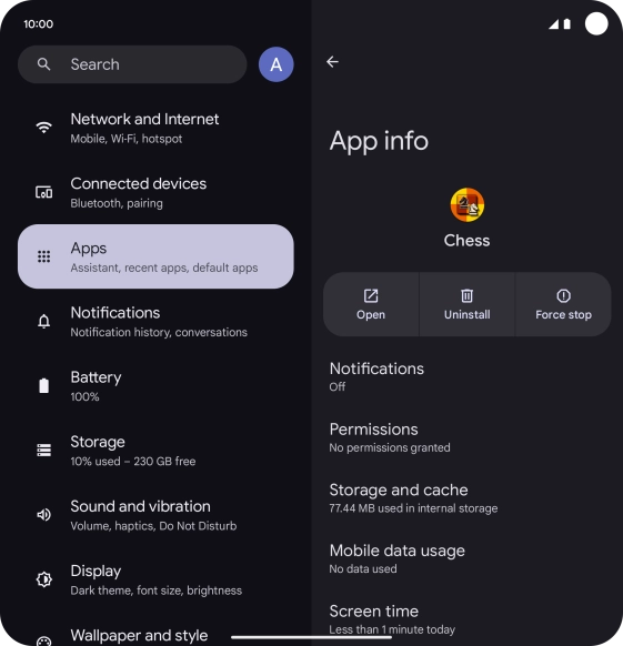 Press Storage and cache. Press Storage and cache.