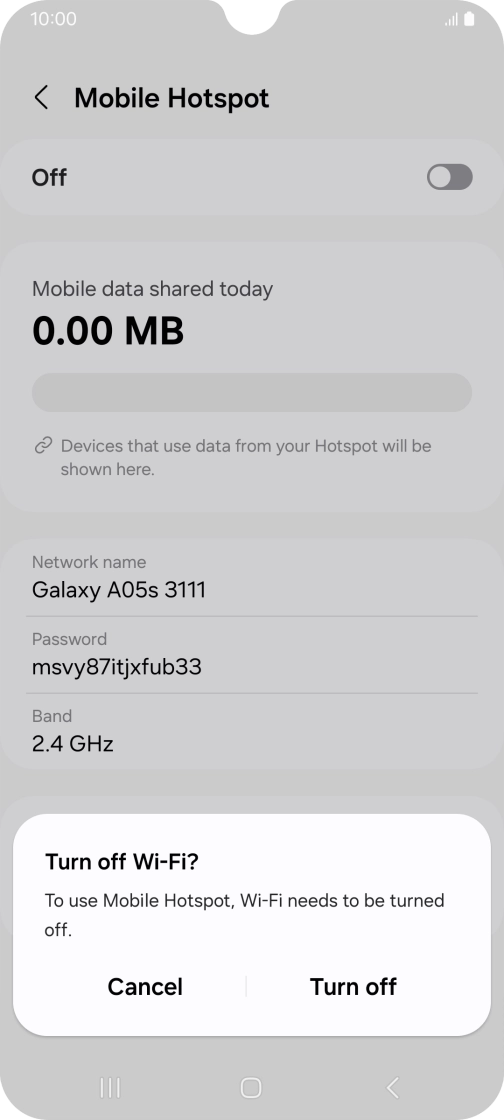 Press Turn off. Press Turn off.