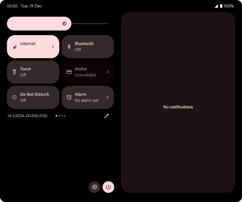 Press the settings icon. Press the settings icon.