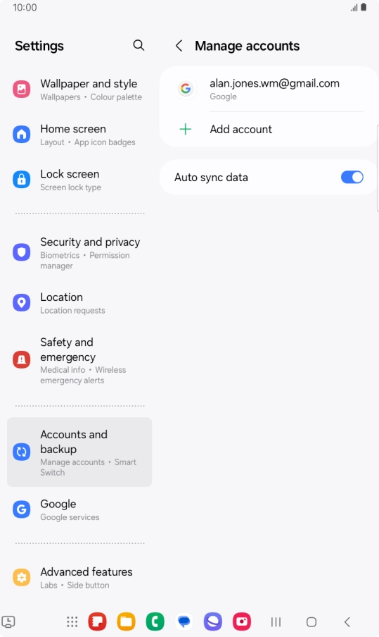 Press Add account. Press Add account.