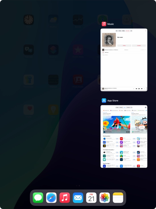 Slide upwards on the required application to end it. Slide upwards on the required application to end it.