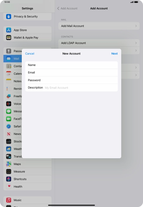 Press Password and key in the password for your email account. Press Password and key in the password for your email account.