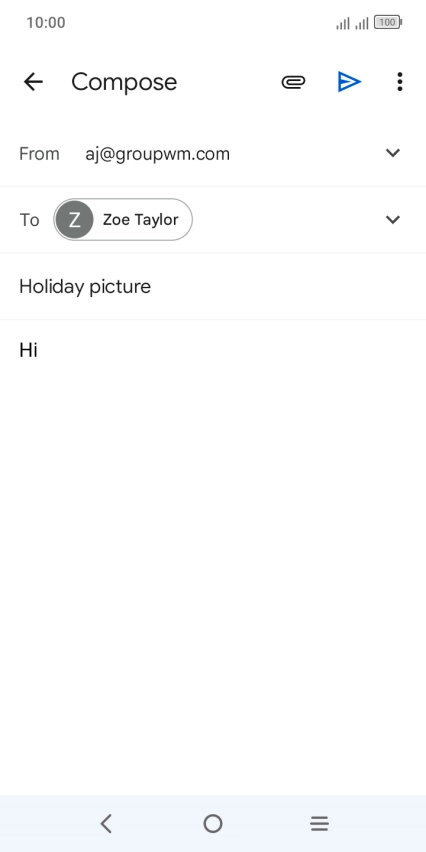 Press the attachment icon. Press the attachment icon.