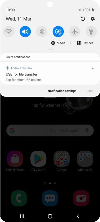 Press Tap for other USB options.. Press Tap for other USB options..
