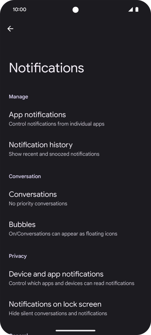 Press App notifications. Press App notifications.