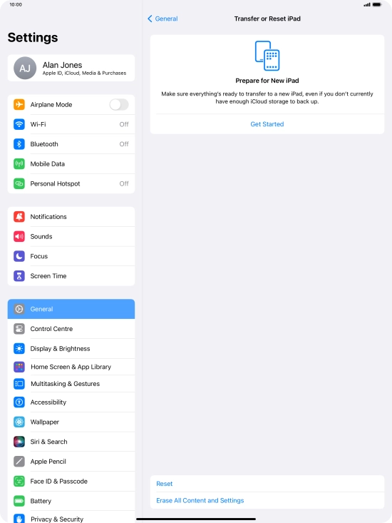 Press Reset. Press Reset.