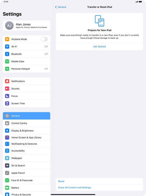 Press Reset. Press Reset.